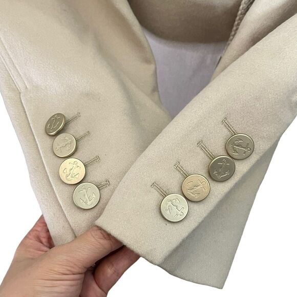 Max Mara Double Breasted Wool Blazer Women’s Size 6 Beige Long Sleeve - Picture 8 of 16